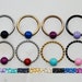 10 COLORS RIVERSTONE Captive Bead Ring, Surgical Steel/titanium Size ...