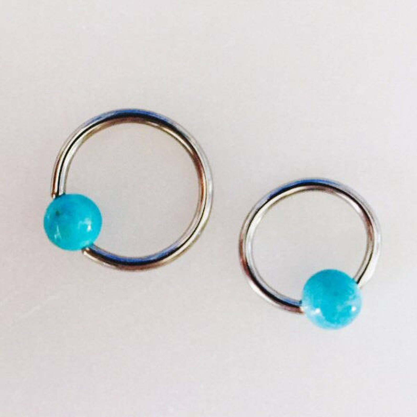 10 COLORS ~ RIVERSTONE Captive Bead Ring, Surgical Steel/titanium Size ...