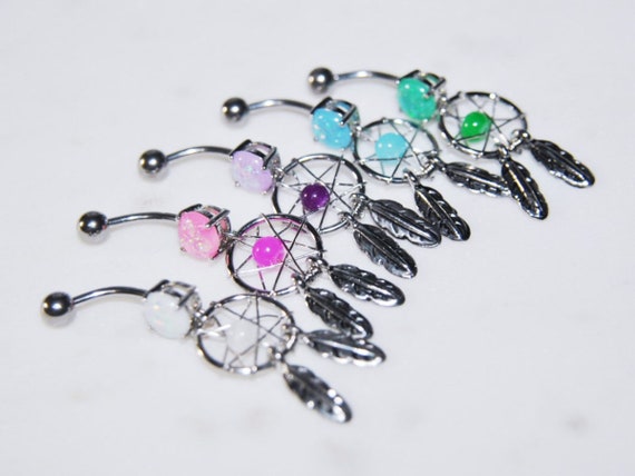 Surgical Steel Blue Turquoise Stone Prong Set Belly Button Ring Surgical Steel Blue Turquoise Stone Prong Set Belly Button Ring