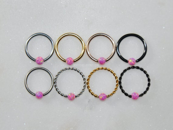 1 Pair 4g 9//16 Inch Black Anodized Surgical Steel Captive Bead Ring
