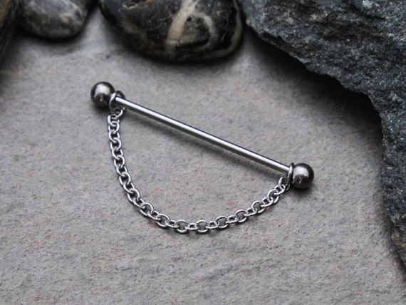 Custom Industrial Piercing Neon Green Silver Industrial Barbell 303234363738mm Straight Barbell 14g 316L Stainless Steel Barbell