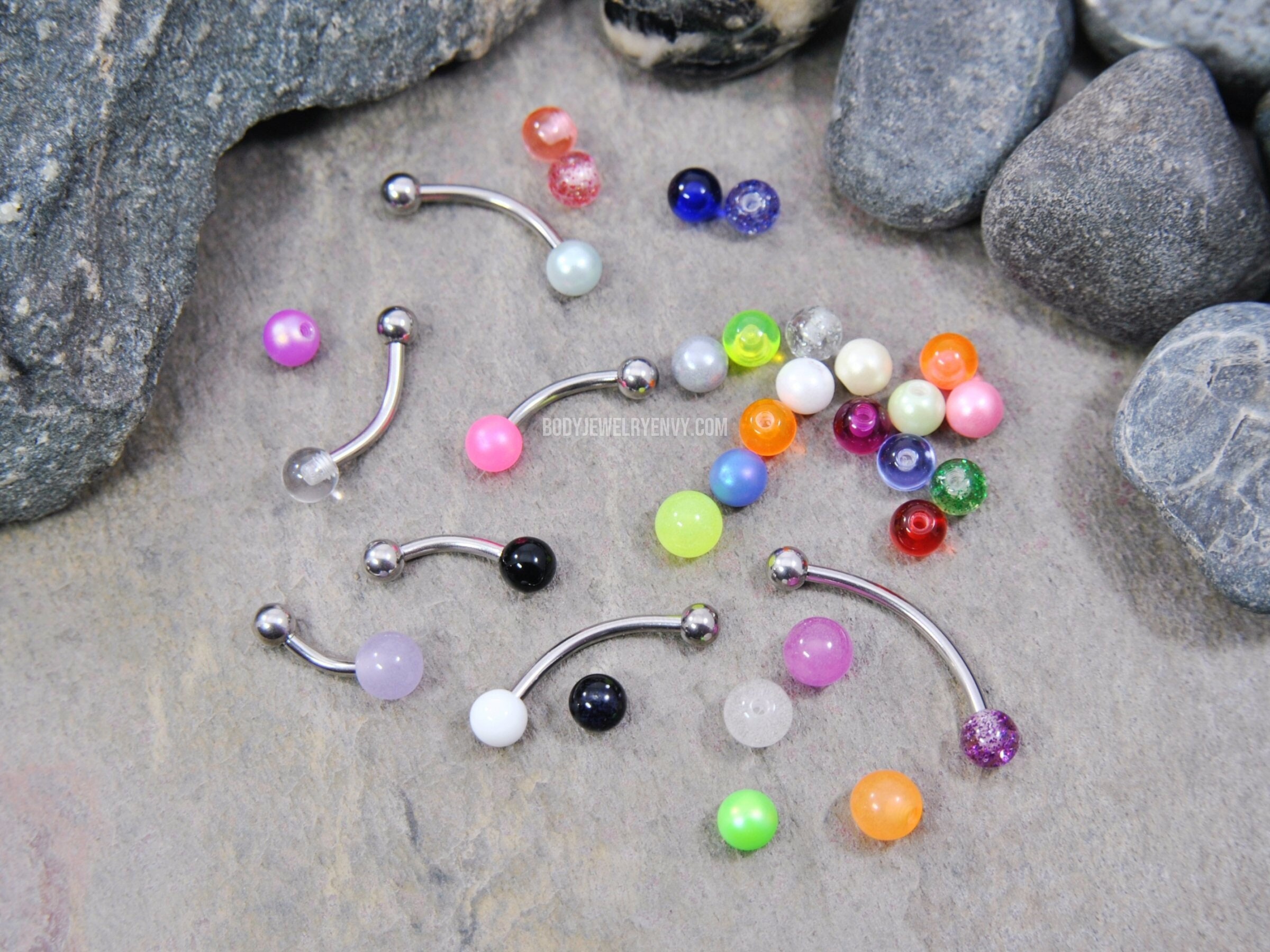 Blacklight Belly Ring 14g 316L Surgical Steel UV Reactive 