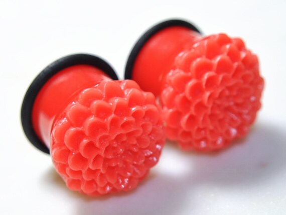 Red Basic Acrylic Single Flared PlugsSold as Pairs