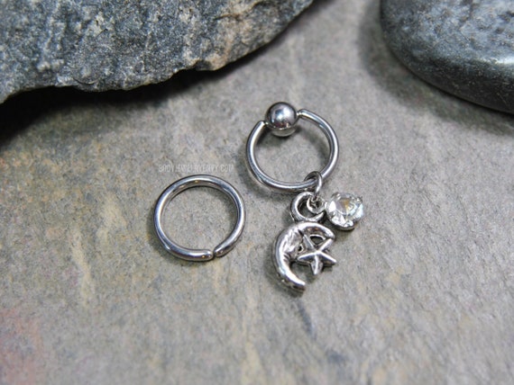 Surgical Steel CBR Captive Bead Ring Hoop with CZ Gem Cartilage Ring Surgical Steel CBR Captive Bead Ring Hoop with CZ Gem Cartilage Ring