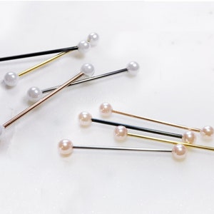 Pearl Industrial Bar, 16g 14g White/Pink 316L Stainless Surgical Steel Upper Ear Cartilage Barbell Scaffold Piercing Jewelry Rose Gold Black image 7