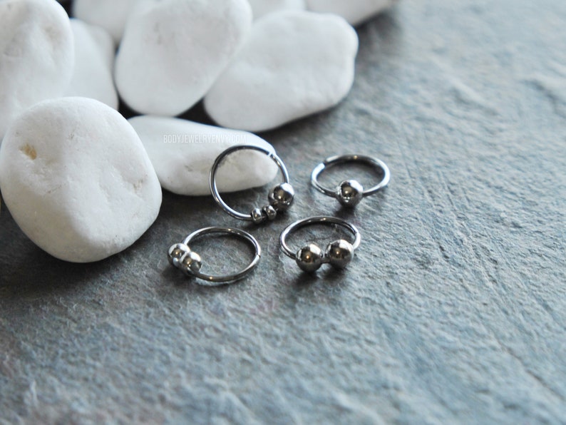Titanium Annealed Steel D Ring Septum Captive Ear Cartilage Tragus Nose Eyebrow