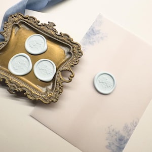 Pegatinas de sello de cera autoadhesivas, sellos de cera autoadhesivos Wild Rose, pegatinas de sello de cera para invitación de boda, sello de cera azul claro
