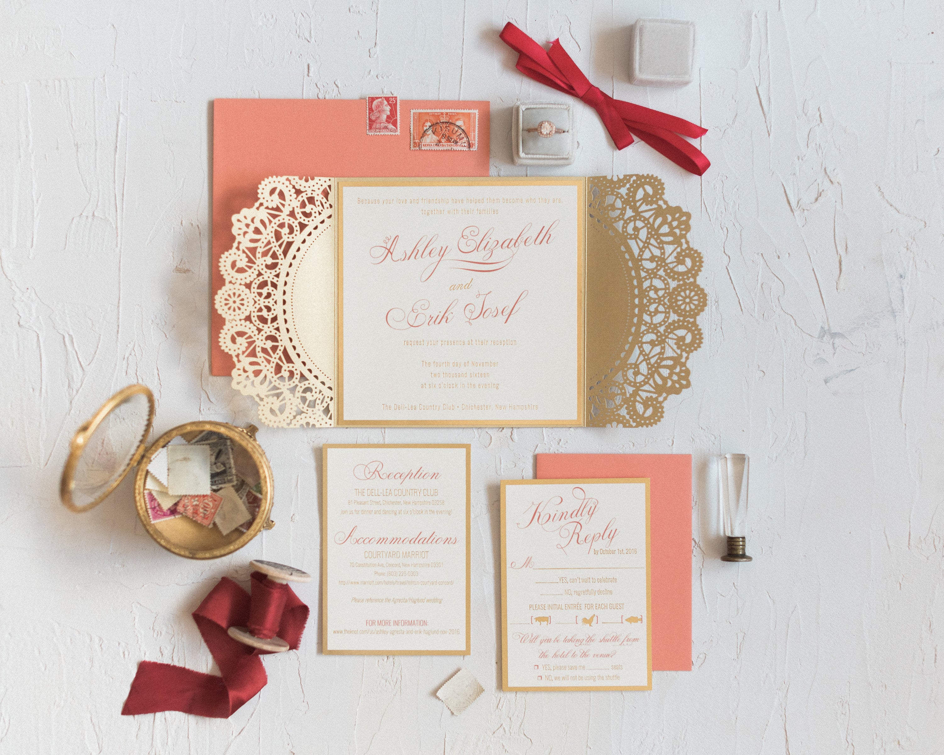Laser Cut Wedding Invitations – Laser Cut Invitation Suite – Gate Wedding  Card – Coral and Gold Wedding Invites – Luxury Wedding Invitation - Etsy, image size:3000x2400