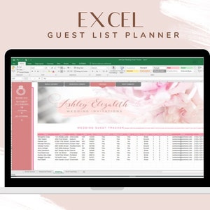 Wedding Guest list tracker, Wedding Guest List Organizer, Guest list spreadsheet, Wedding Excel Sheet Digital Download Instant Access image 1