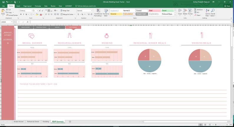 Wedding Guest List Organizer and Budget Tracker, Wedding Tracker, Budget spreadsheet, image 2