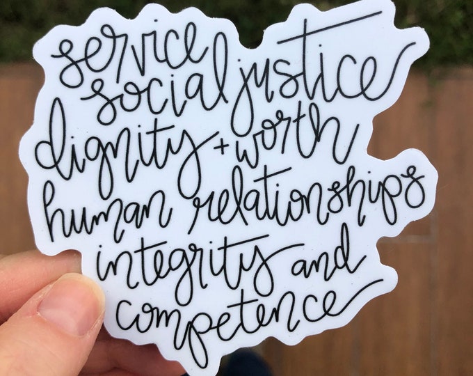 Core values of social work sticker social work ethics social work