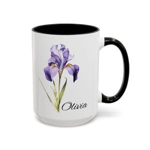 Gepersonaliseerde bloemenmok geboorte februari geboorte bloemen beker februari geboorte bloemencadeau februari geboorte bloemencadeau februari verjaardag