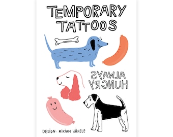Temporary Tattoos doggo temporary tattoo adhesive tattoo dogs sausages mimic non-toxic dachshund advent calendar gift advent calendar filling