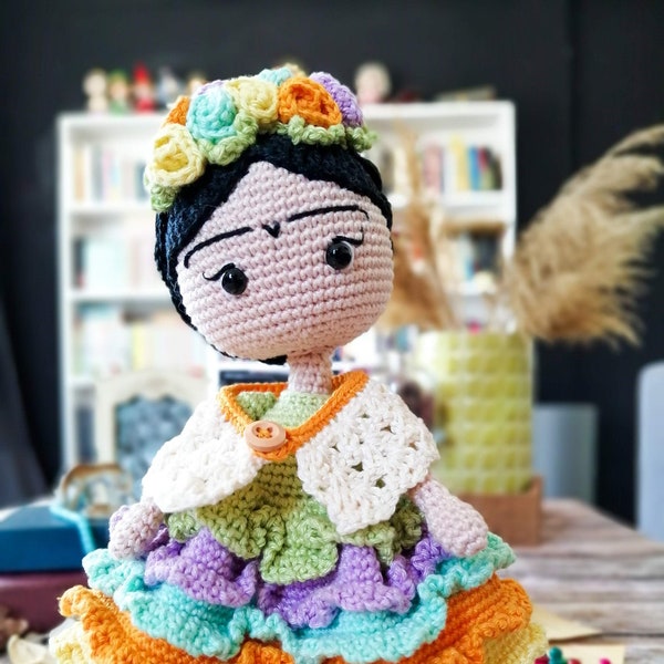 Amigurumi crochet pattern • Frida Kahlo Doll  • PDF Download • Hello Summer