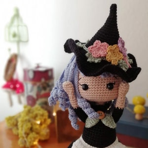 Amigurumi crochet pattern • Floria Witch Doll  • PDF Download • Hello Summer