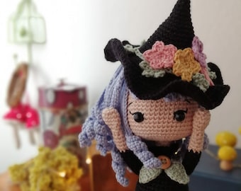Amigurumi crochet pattern • Floria Witch Doll  • PDF Download • Hello Summer