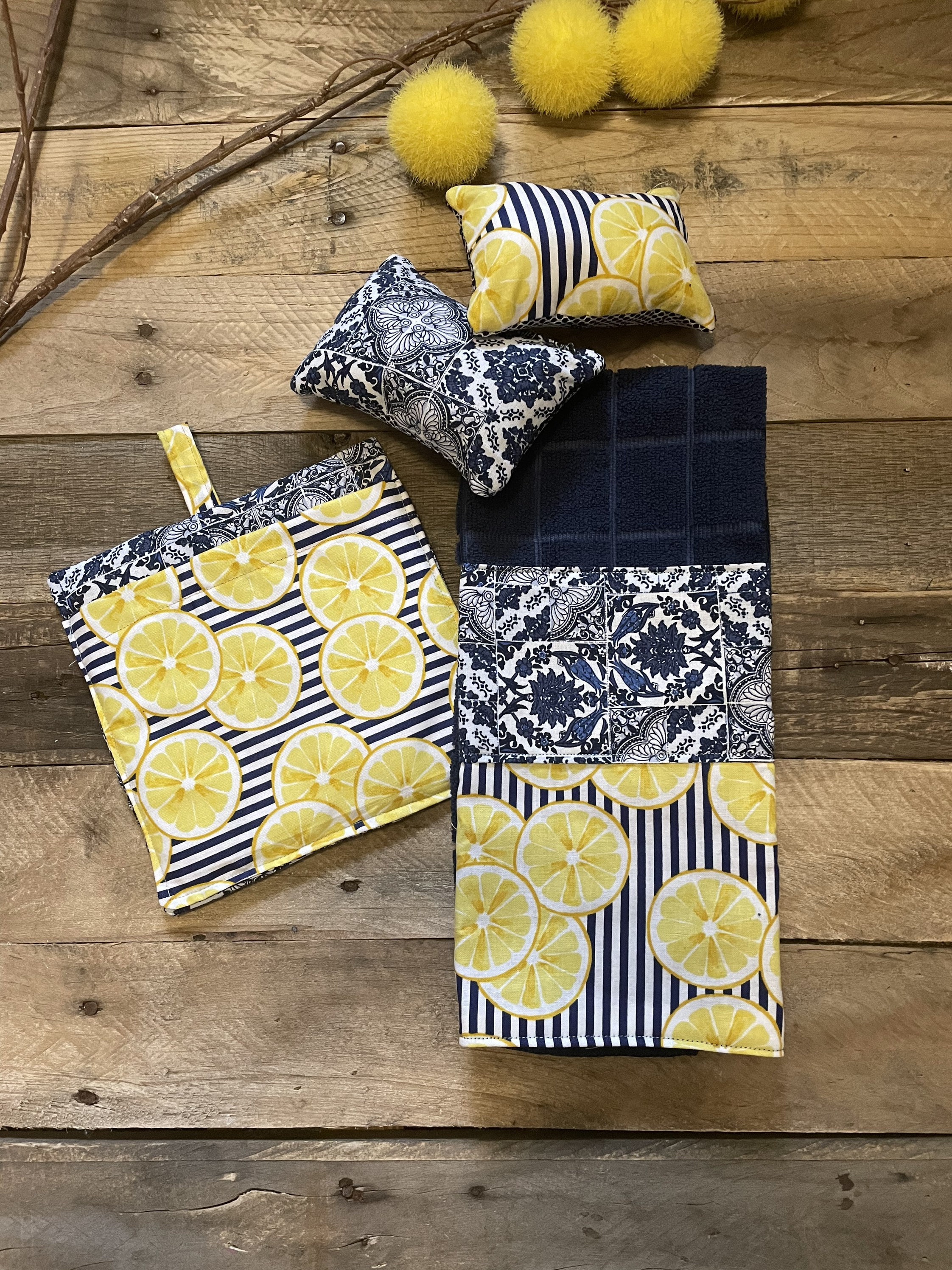 Lemon Themed 4 Piece Kitchen Gift Set. Etsy UK