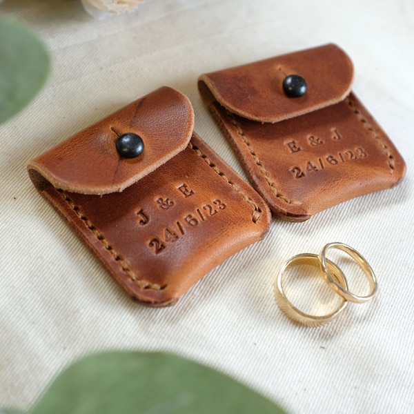 Horween Leather Ring pouch, wedding ring pouch, ring holder, ring box, wedding gift