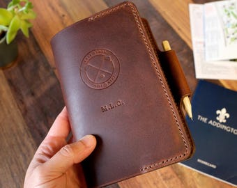 Personalized Leather Golf Scorecard Holder with Pen Loop