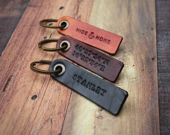 Personalised Leather Key Fob, Key Chain, Leather Keyring, Christmas Gift