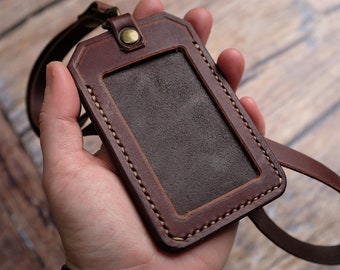 ID Credit Card Case Neck Pouch Keychain Badge Holder Wallet Purse