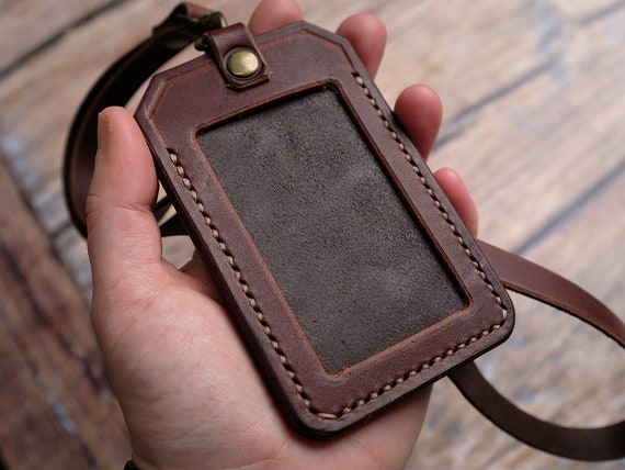 Leather Lanyard ID Holder