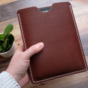 Handgemaakte leren Kindle-hoes: volnerf leren hoes