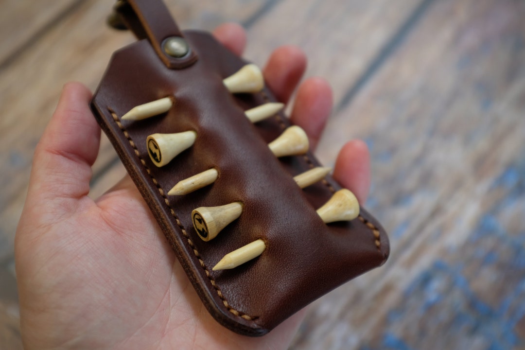 Leather Golf Tee Holder, Golfer Gift, Leather Tee Keeper Etsy