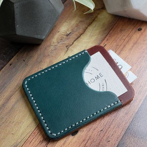 Personalised Blue Leather Card Holder, Leather Card Wallet, Mens Leather Wallet, Fathers Day image 1