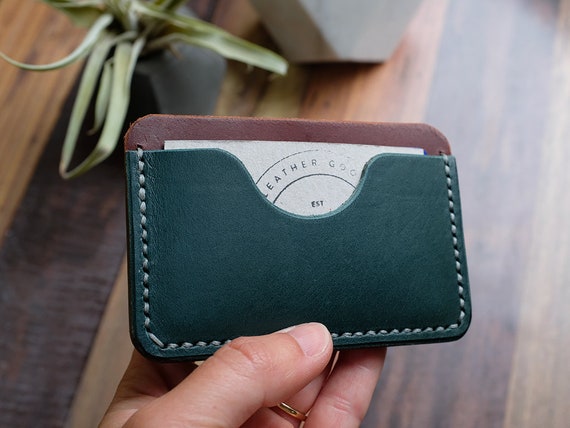 Handmade Cardholder Compact Wallet Leather Minimalist Card 