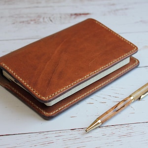 Leather Pocket Notebook Cover, Handmade Notebook Cover, A6 Moleskine Pocket Notebook Cover, Travel Notebook, Journal Cover Fathers Day
