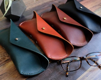 Italian Leather Glasses Case, Leather Glasses Holder, Glasses Pouch, Leather Case for Glasses Fathers Day