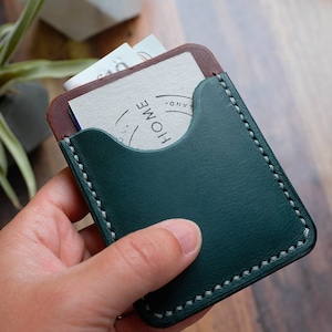 Personalised Blue Leather Card Holder, Leather Card Wallet, Mens Leather Wallet, Fathers Day image 2