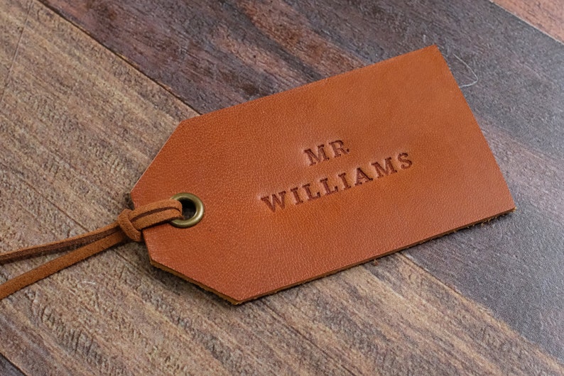 Custom Leather Gift Tag, Father's Day Gift, Personalised Graduation Tags image 6