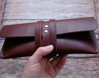 Estuche De Cuero Para Lápices Fino Y Suave, Estuche Pequeño