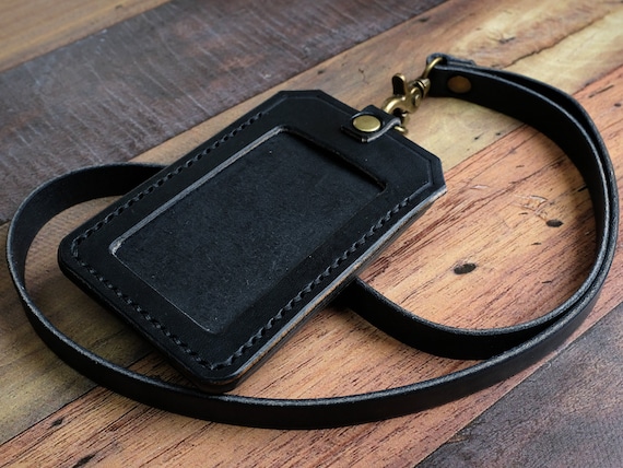 ESA or Service Dog ID Holder  Leather ID Holder with Lanyard
