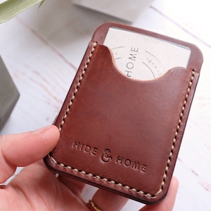 Tarjetero de cuero, Cartera de tarjeta personalizada, Cartera de cuero para hombre, Día del padre