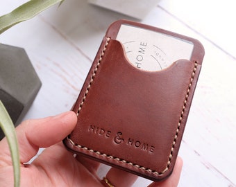 Leather Card Holder, Personalised Card Wallet, Mens Leather Wallet, Fathers Day