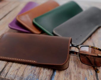 Handmade Leather Glasses Sleeve – Personalised