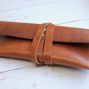 Astuccio in pelle fatto a mano, astuccio per matite, astuccio per matite, portapenne, astuccio per penne, Horween Dublin Leather Festa del papà