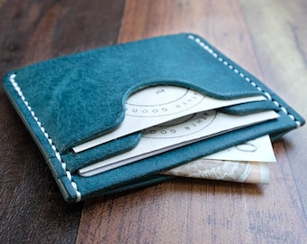 Leather Card Holder, Minimalist Wallet, Groomsmen Gift, Wedding Anniversary Gift Fathers Day