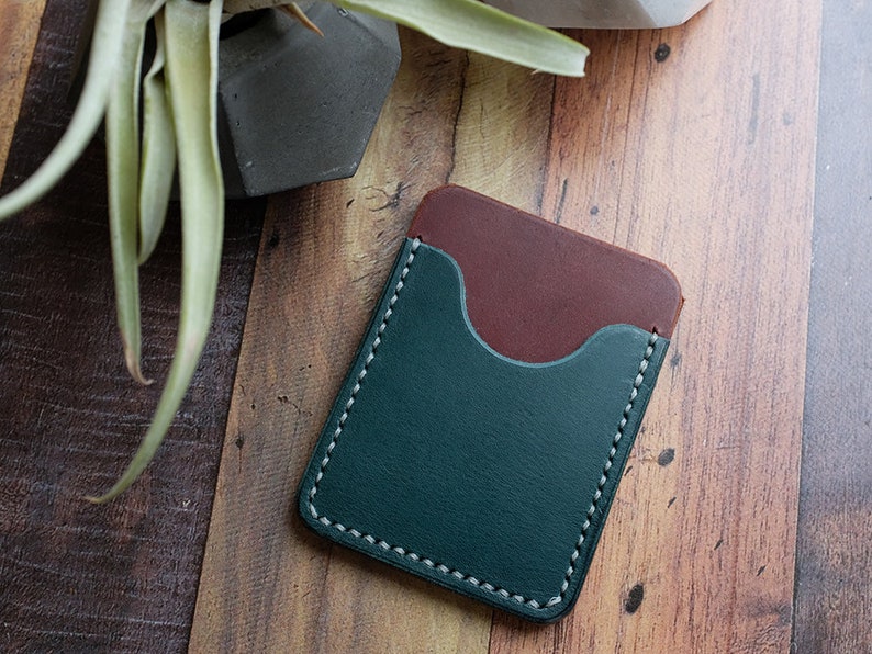 Personalised Blue Leather Card Holder, Leather Card Wallet, Mens Leather Wallet, Fathers Day image 4