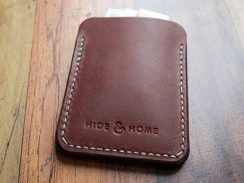 Personalised Blue Leather Card Holder, Leather Card Wallet, Mens Leather Wallet, Fathers Day image 5