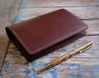 Handmade Italian Leather A6 Journal Cover: Refillable Travelers Notebook