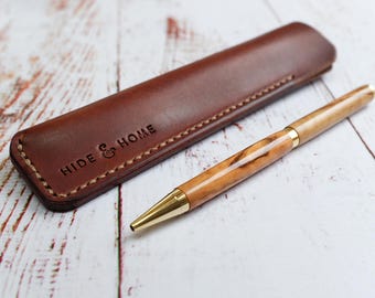 Leather Pen Case, Leather Pen Holder, Pen Sleeve, Pen and Pencil Case, Fountain Pen Case, Pen Accessories, Fathers Day