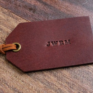 Custom Leather Gift Tag, Father's Day Gift, Personalised Graduation Tags Brown