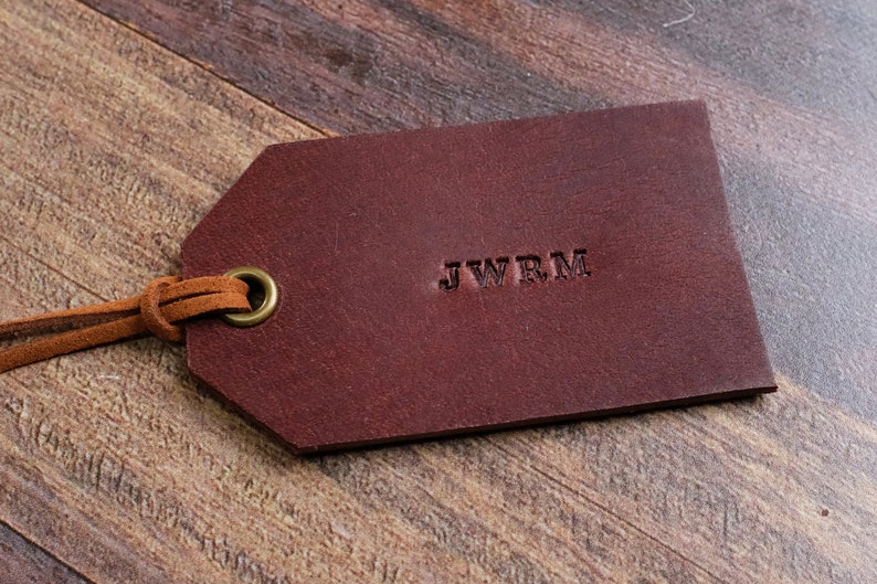 Custom Leather Gift Tag, Father's Day Gift, Personalised Graduation Tags Brown
