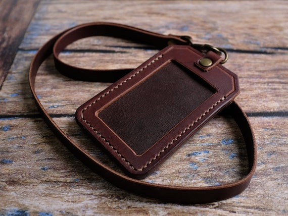 PU Leather ID Badge Card Pocket Holder with Lanyards - China ID Badge Holder  and ID Card Holder price