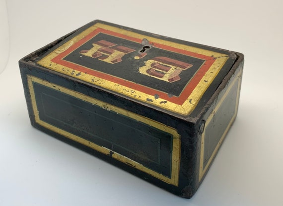 Antique Cast Iron Jewel Box - Money Bank - Initia… - image 5