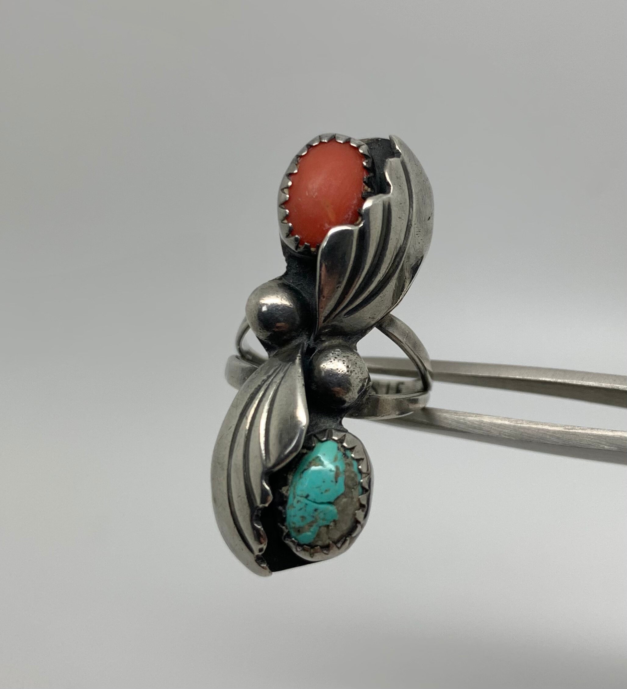 Slithering Snake Vintage Native American Navajo Opal Coral Sterling Silver Bracelet Slithering Snake Vintage Native American Navajo Opal Coral Sterling Silver Bracelet